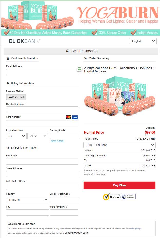 Yoga Burn - Secure page checkout